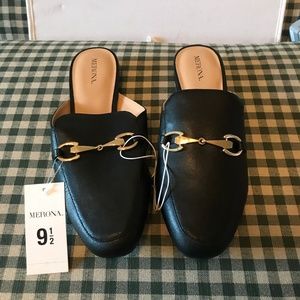 Merona Kona black backless mule loafer
